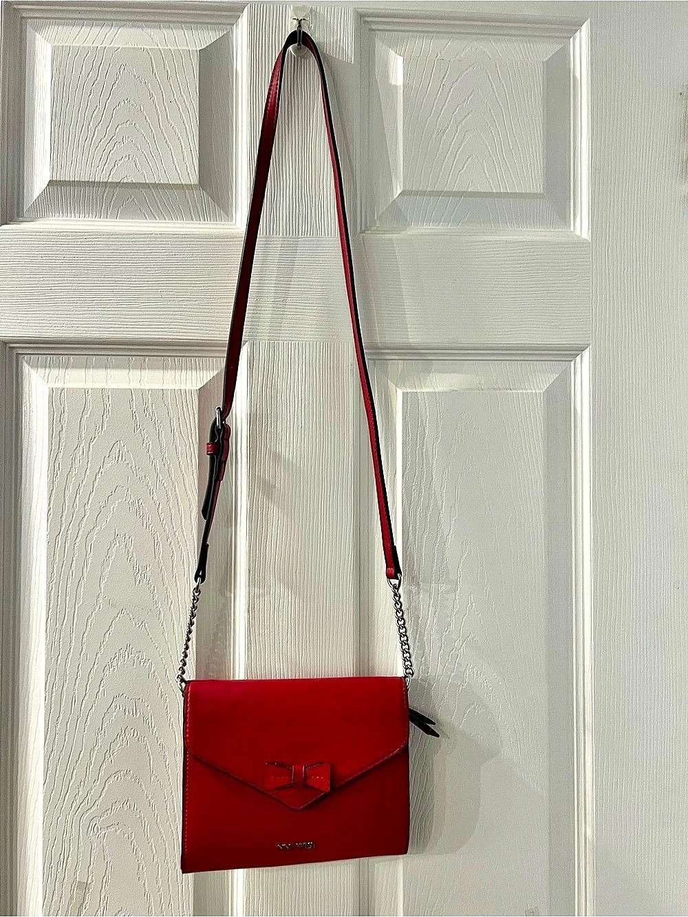 Nine West Red Bow Crossbody Bag Like New